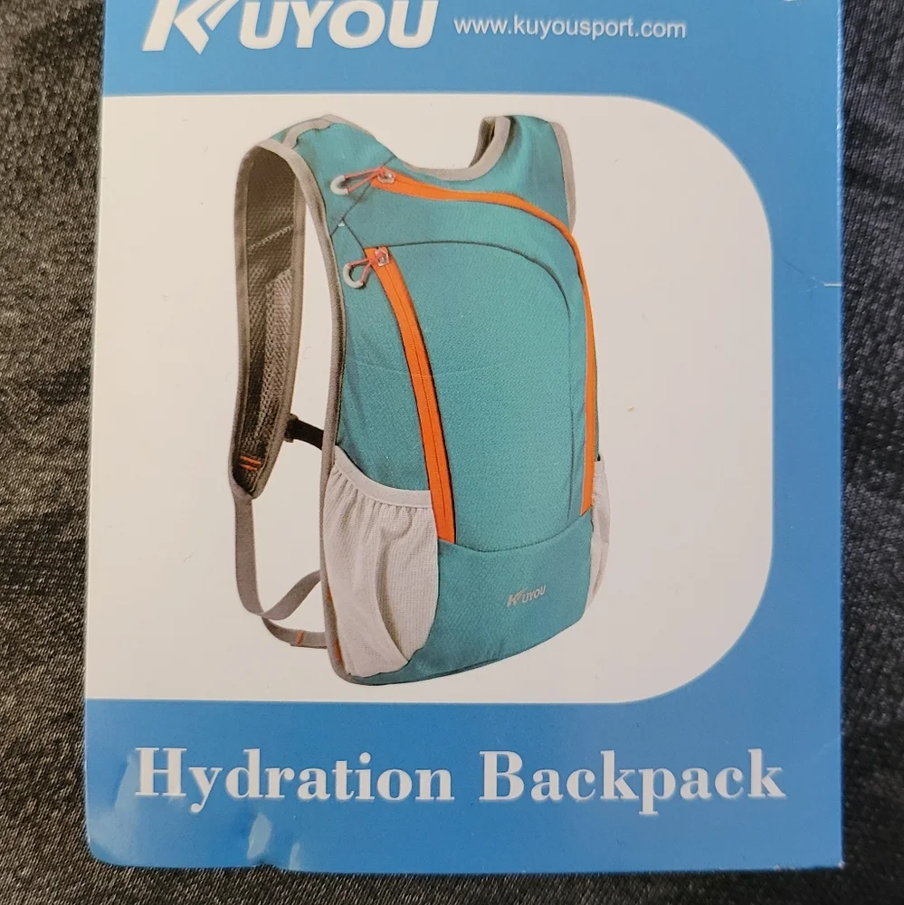New Hydration Backpack Aqua and Gray In Color